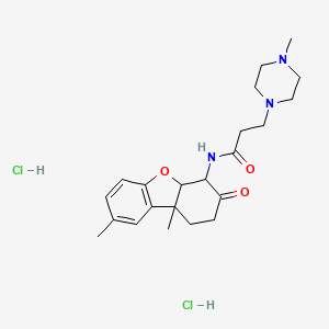 molecular formula C22H33Cl2N3O3 B1257319 N-(8,9b-dimethyl-3-oxo-1,2,4,4a-tetrahydrodibenzofuran-4-yl)-3-(4-methylpiperazin-1-yl)propanamide;dihydrochloride 