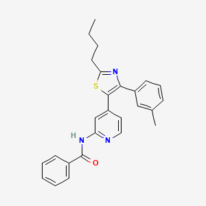 molecular formula C26H25N3OS B12573224 N-[4-[2-Butyl-4-(3-methylphenyl)-1,3-thiazol-5-YL]-2-pyridyl]benzamide CAS No. 303162-87-0