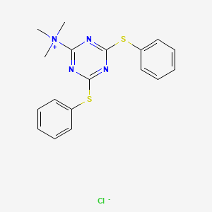 molecular formula C18H19ClN4S2 B12573257 N,N,N-Trimethyl-4,6-bis(phenylsulfanyl)-1,3,5-triazin-2-aminium chloride CAS No. 341536-88-7