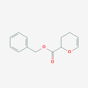 molecular formula C13H14O3 B12573282 2H-Pyran-2-carboxylic acid, 3,4-dihydro-, phenylmethyl ester CAS No. 188676-40-6