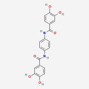 molecular formula C20H16N2O6 B12573292 N-[4-(3,4-dihydroxy-benzoylamino)-phenyl]-3,4-dihydroxy-benzamide CAS No. 353498-72-3
