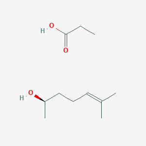 molecular formula C11H22O3 B12573377 Propanoic acid--(2R)-6-methylhept-5-en-2-ol (1/1) CAS No. 200551-66-2