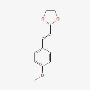 molecular formula C12H14O3 B12573407 2-[2-(4-Methoxyphenyl)ethenyl]-1,3-dioxolane CAS No. 192809-75-9