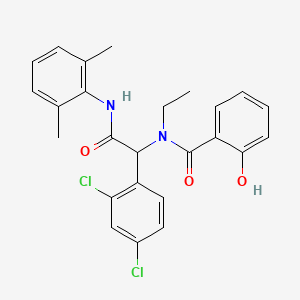molecular formula C25H24Cl2N2O3 B12573466 N-{1-(2,4-dichlorophenyl)-2-[(2,6-dimethylphenyl)amino]-2-oxoethyl}-N-ethyl-2-hydroxybenzamide CAS No. 296267-26-0