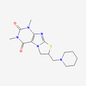 molecular formula C15H21N5O2S B1257351 6,8-Dimethyl-2-piperidinomethyl-2,3-dihydrothiazolo[2,3-f]xanthine 