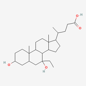 molecular formula C26H44O4 B1257357 4-(7-Ethyl-3,7-dihydroxy-10,13-dimethyl-1,2,3,4,5,6,8,9,11,12,14,15,16,17-tetradecahydrocyclopenta[a]phenanthren-17-yl)pentanoic acid 