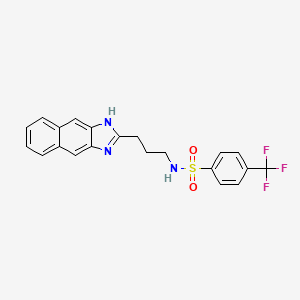 molecular formula C21H18F3N3O2S B12573741 N-[3-(1H-benzo[f]benzimidazol-2-yl)propyl]-4-(trifluoromethyl)benzenesulfonamide CAS No. 606133-51-1