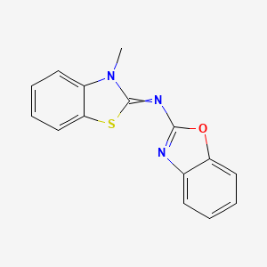 molecular formula C15H11N3OS B12573757 N-(1,3-Benzoxazol-2-yl)-3-methyl-1,3-benzothiazol-2(3H)-imine CAS No. 628726-92-1