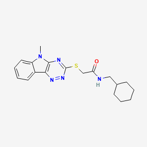 molecular formula C19H23N5OS B12573763 Acetamide,N-(cyclohexylmethyl)-2-[(5-methyl-5H-1,2,4-triazino[5,6-B]indol-3-YL)thio]- 