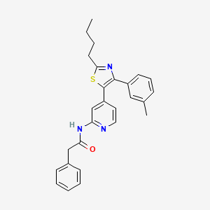 molecular formula C27H27N3OS B12573871 N-[4-[2-Butyl-4-(3-methylphenyl)-1,3-thiazol-5-YL]-2-pyridyl]phenylacetamide CAS No. 303162-76-7