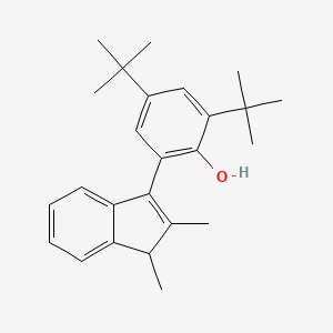 molecular formula C25H32O B12573874 Phenol, 2,4-bis(1,1-dimethylethyl)-6-(1,2-dimethyl-1H-inden-3-yl)- CAS No. 632330-90-6