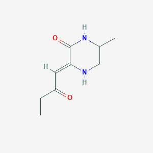 molecular formula C9H14N2O2 B12573881 Piperazinone, 6-methyl-3-(2-oxobutylidene)-(9CI) 