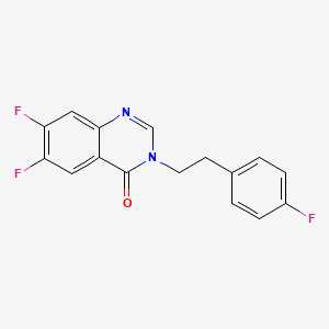 molecular formula C16H11F3N2O B12573921 6,7-Difluoro-3-[2-(4-fluorophenyl)ethyl]quinazolin-4(3H)-one CAS No. 628326-34-1