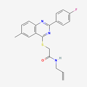 molecular formula C20H18FN3OS B12573936 N-Allyl-2-{[2-(4-fluorophenyl)-6-methyl-4-quinazolinyl]sulfanyl}acetamide 