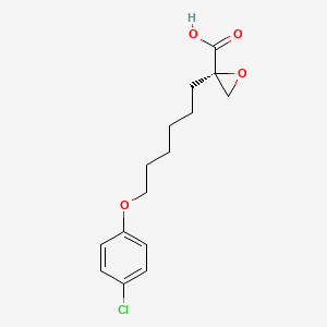 molecular formula C15H19ClO4 B1257394 (2S)-2-[6-(4-chlorophenoxy)hexyl]-2-oxiranecarboxylic acid 