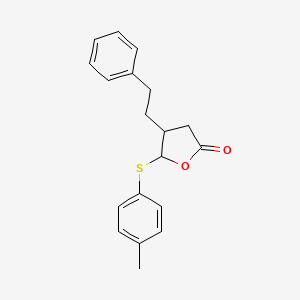 molecular formula C19H20O2S B12573954 5-[(4-Methylphenyl)sulfanyl]-4-(2-phenylethyl)oxolan-2-one CAS No. 596119-48-1