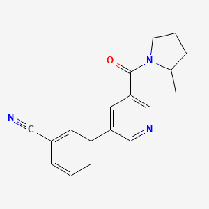 molecular formula C18H17N3O B12574009 Pyrrolidine, 1-[[5-(3-cyanophenyl)-3-pyridinyl]carbonyl]-2-methyl- CAS No. 613660-96-1