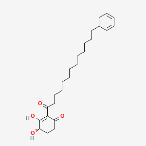 molecular formula C25H36O4 B12574038 (4S)-3,4-dihydroxy-2-(13-phenyltridecanoyl)cyclohex-2-en-1-one CAS No. 201936-13-2