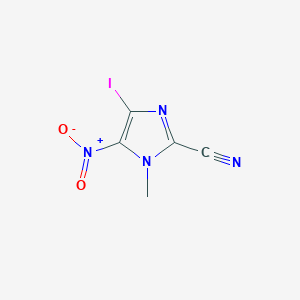 molecular formula C5H3IN4O2 B12574045 1H-Imidazole-2-carbonitrile, 4-iodo-1-methyl-5-nitro- CAS No. 202408-38-6