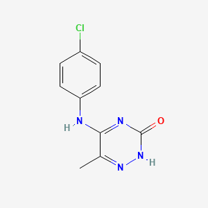 molecular formula C10H9ClN4O B12574050 5-(4-Chloroanilino)-6-methyl-1,2,4-triazin-3(2H)-one CAS No. 188688-85-9