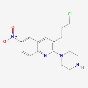 molecular formula C16H19ClN4O2 B12574062 3-(3-Chloropropyl)-6-nitro-2-(piperazin-1-yl)quinoline CAS No. 610320-11-1