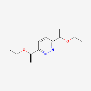 molecular formula C12H16N2O2 B12574076 Pyridazine, 3,6-bis(1-ethoxyethenyl)- CAS No. 479628-48-3
