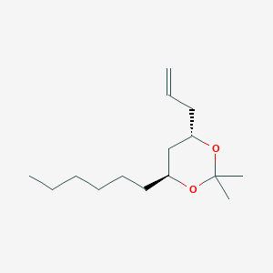 molecular formula C15H28O2 B12574098 (4S,6S)-4-Hexyl-2,2-dimethyl-6-(prop-2-en-1-yl)-1,3-dioxane CAS No. 194940-86-8