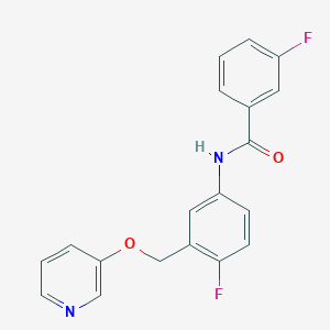 molecular formula C19H14F2N2O2 B12574158 3-Fluoro-N-(4-fluoro-3-{[(pyridin-3-yl)oxy]methyl}phenyl)benzamide CAS No. 642084-88-6