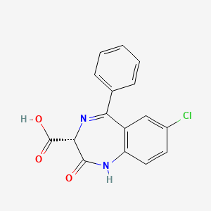 molecular formula C16H11ClN2O3 B12574178 (3R)-7-Chloro-2-oxo-5-phenyl-2,3-dihydro-1H-1,4-benzodiazepine-3-carboxylic acid CAS No. 189298-39-3