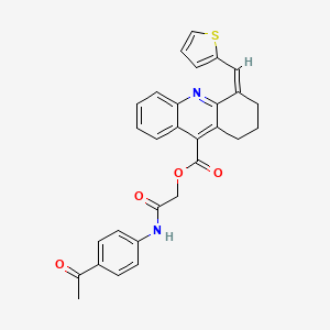 [2-(4-acetylanilino)-2-oxoethyl] (4Z)-4-(thiophen-2-ylmethylidene)-2,3-dihydro-1H-acridine-9-carboxylate