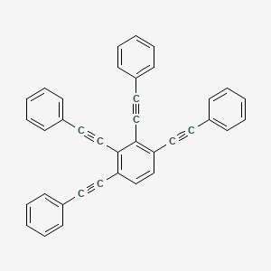 molecular formula C38H22 B12574206 Benzene, 1,2,3,4-tetrakis(phenylethynyl)- CAS No. 272128-91-3