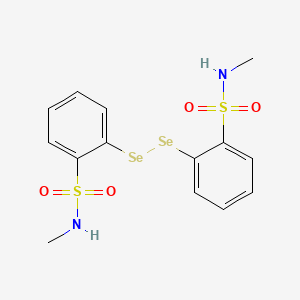 molecular formula C14H16N2O4S2Se2 B12574282 Benzenesulfonamide, 2,2'-diselenobis[N-methyl- CAS No. 199605-34-0