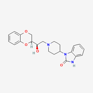 molecular formula C22H25N3O4 B1257434 1-[1-[(2R)-2-[[(2S)-2,3-Dihydro-1,4-benzodioxin]-2alpha-yl]-2-hydroxyethyl]-4-piperidinyl]-1,3-dihydro-2H-benzimidazol-2-one 