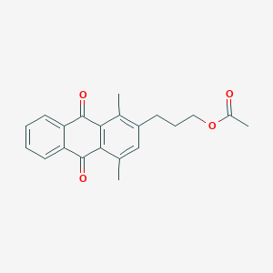 molecular formula C21H20O4 B12574372 3-(1,4-Dimethyl-9,10-dioxo-9,10-dihydroanthracen-2-yl)propyl acetate CAS No. 184872-69-3