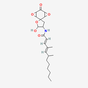 (2E,4E)-N-(2'-Hydroxy-6-oxospiro[4,8-dioxatricyclo[5.1.0.03,5]octane-2,5'-oxolane]-3'-yl)-4,6-dimethyldodeca-2,4-dienamide