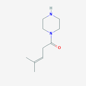 molecular formula C10H18N2O B12574381 4-Methyl-1-(piperazin-1-yl)pent-3-en-1-one CAS No. 563538-36-3