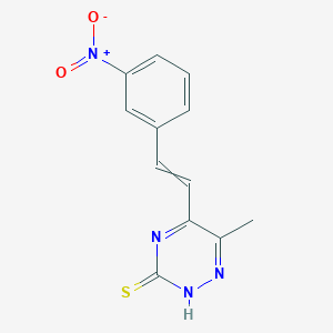 molecular formula C12H10N4O2S B12574433 6-Methyl-5-[2-(3-nitrophenyl)ethenyl]-1,2,4-triazine-3(2H)-thione CAS No. 475631-27-7