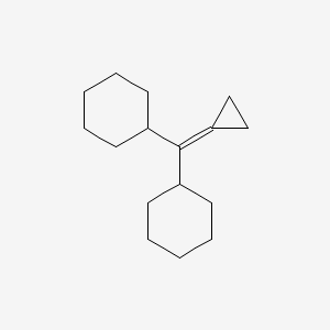 molecular formula C16H26 B12574448 Cyclohexane, 1,1'-(cyclopropylidenemethylene)bis- CAS No. 602328-93-8