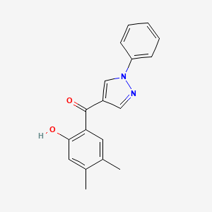 molecular formula C18H16N2O2 B12574476 4-(4,5-Dimethyl-2-hydroxybenzoyl)-1-phenylpyrazole CAS No. 288401-65-0