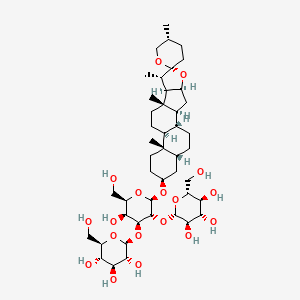 molecular formula C45H74O18 B1257451 Smilagenin 3-O-beta-D-glucopyranosyl-(1->2)-[beta-D-glucopyranosyl-(1->3)]-beta-D-galactopyranoside 
