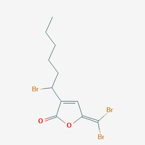 molecular formula C11H13Br3O2 B12574513 2(5H)-Furanone, 3-(1-bromohexyl)-5-(dibromomethylene)- CAS No. 219640-54-7