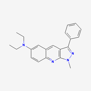 molecular formula C21H22N4 B12574595 N,N-Diethyl-1-methyl-3-phenyl-1H-pyrazolo[3,4-B]quinolin-6-amine CAS No. 302921-88-6