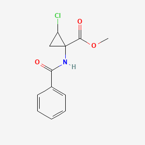 molecular formula C12H12ClNO3 B1257464 Methyl 1-benzamido-2-chlorocyclopropane-1-carboxylate 