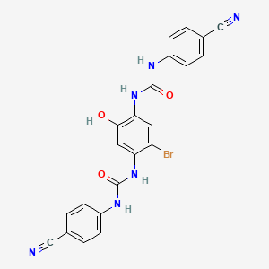 molecular formula C22H15BrN6O3 B12574652 N,N'-(2-Bromo-5-hydroxy-1,4-phenylene)bis[N'-(4-cyanophenyl)urea] CAS No. 188773-36-6