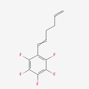 molecular formula C12H9F5 B12574680 1,2,3,4,5-Pentafluoro-6-(hexa-1,5-dien-1-yl)benzene CAS No. 195154-55-3