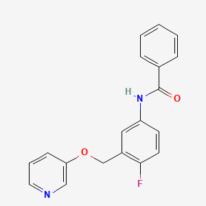 molecular formula C19H15FN2O2 B12574685 N-(4-Fluoro-3-{[(pyridin-3-yl)oxy]methyl}phenyl)benzamide CAS No. 642084-87-5