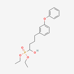 molecular formula C20H27O5P B12574693 Phosphonic acid, [1-hydroxy-4-(3-phenoxyphenyl)butyl]-, diethyl ester CAS No. 190067-07-3