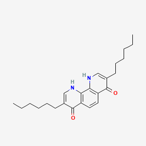 molecular formula C24H32N2O2 B12574699 3,8-Dihexyl-1,10-dihydro-1,10-phenanthroline-4,7-dione CAS No. 198345-31-2