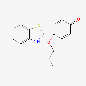 molecular formula C16H15NO2S B12574820 2,5-Cyclohexadien-1-one, 4-(2-benzothiazolyl)-4-propoxy- CAS No. 265312-18-3