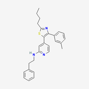 molecular formula C27H29N3S B12574828 N-[4-[2-Butyl-4-(3-methylphenyl)-1,3-thiazol-5-YL]-2-pyridyl]-N-(2-phenylethyl)amine CAS No. 303163-07-7